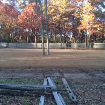 Side view of finished equestrian arena